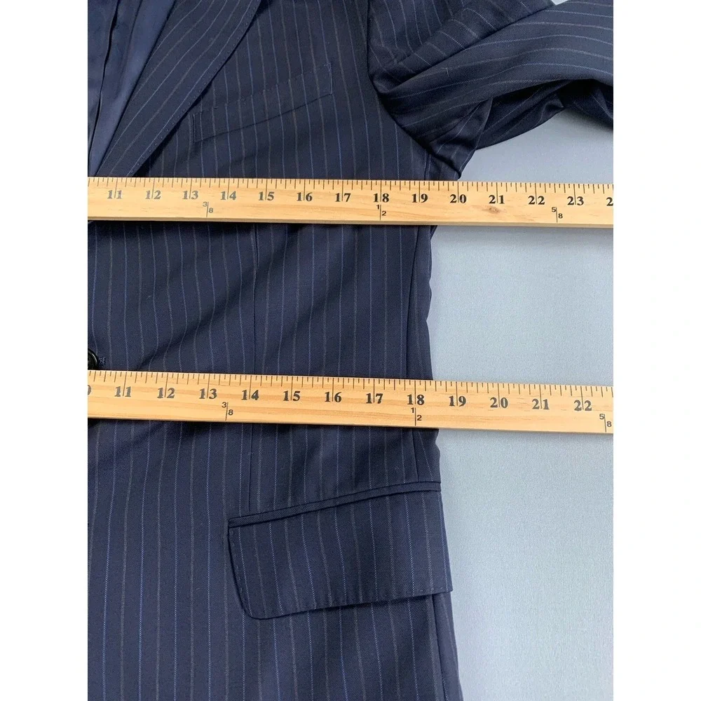 Banana Republic Mens Blazer 40R‎ Blue Striped Easter Wool Wedding Modern Fit